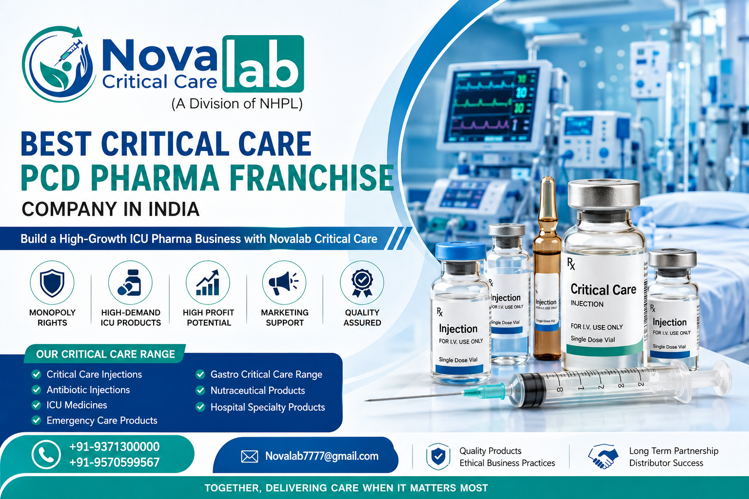 Best Critical Care PCD Pharma Franchise Company in India
