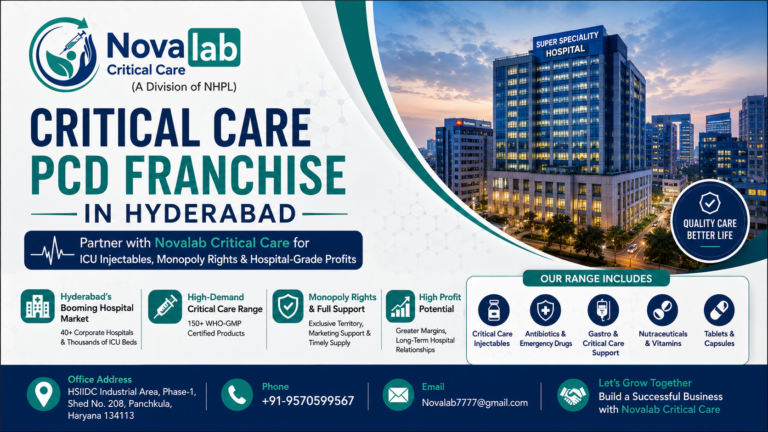 Critical Care PCD Franchise in Hyderabad — Partner with Novalab Critical Care for ICU Injectables, Monopoly Rights & Hospital-Grade Profits